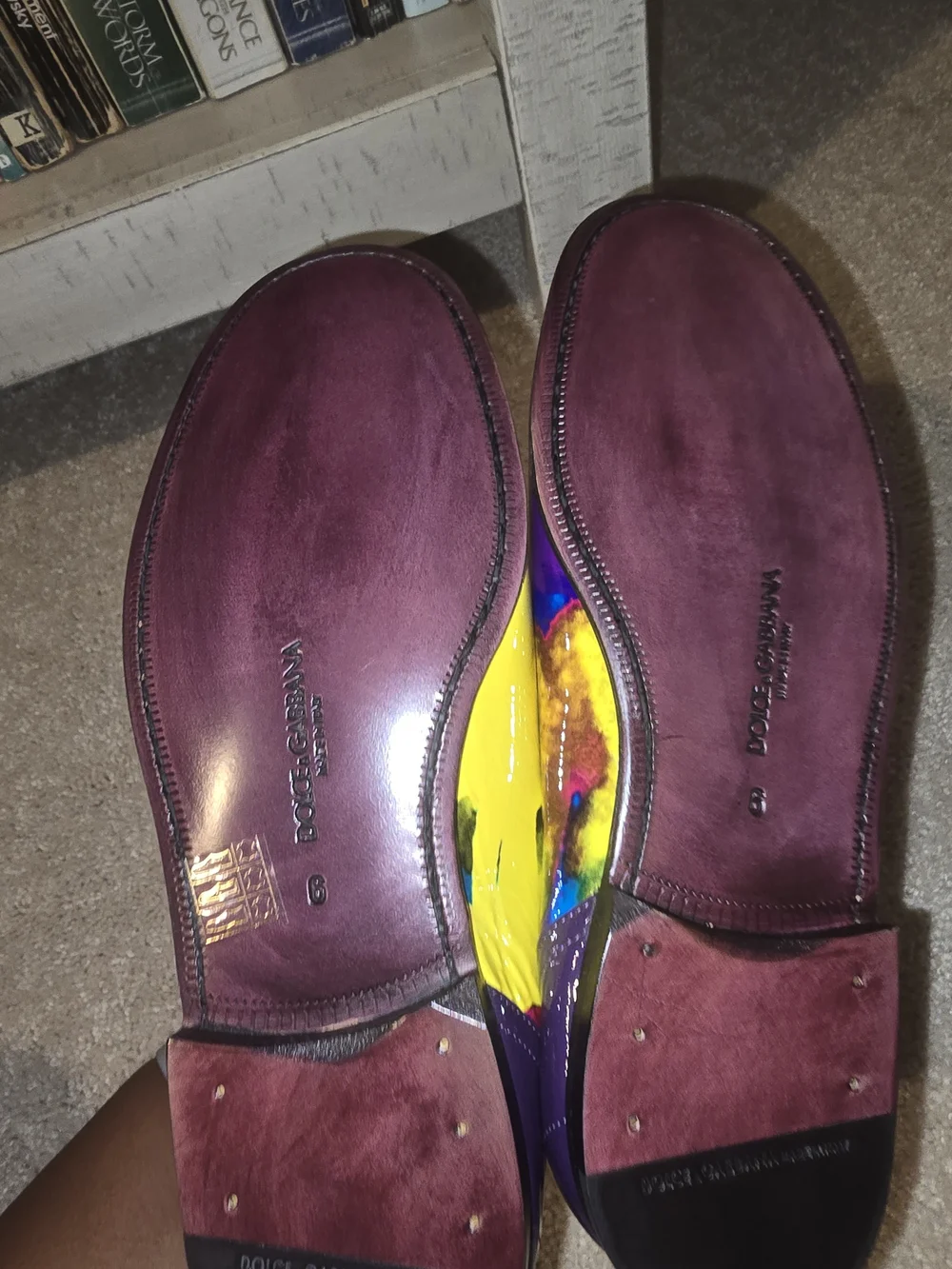 Dolce & Gabbana Multicolor Paint-Splash Loafers (Yellow, Purple, Blue)